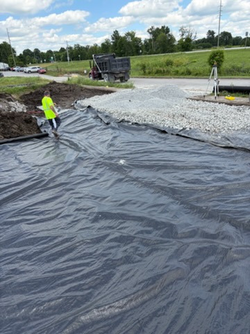 Geotextile & Stone Base